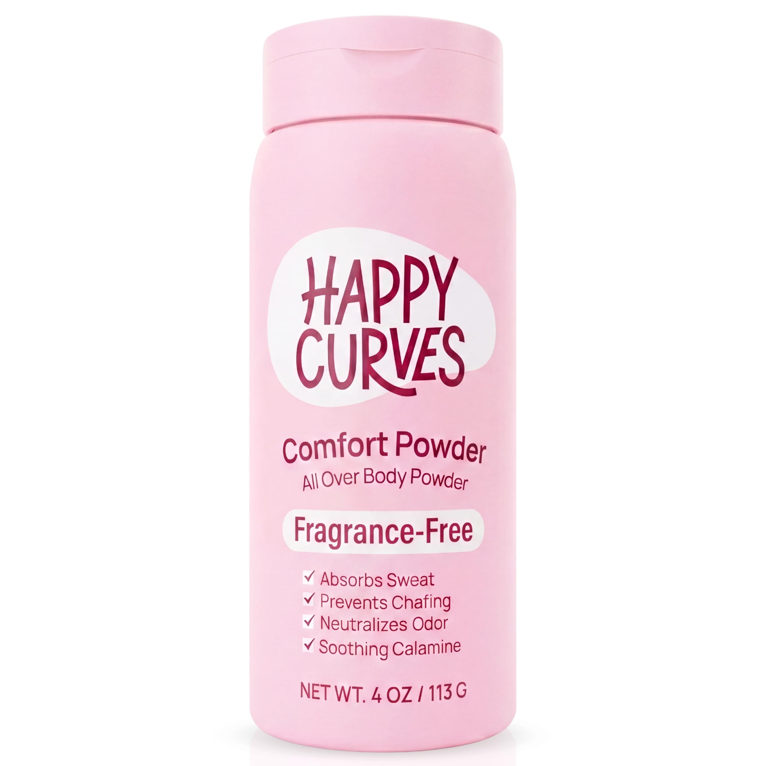 HAPPY CURVES envase frontal mostrando diseño y tamaño práctico para llevar