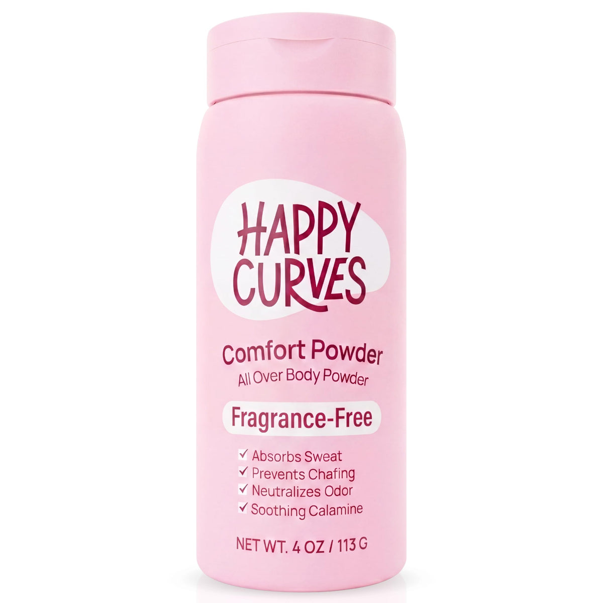 HAPPY CURVES envase frontal mostrando diseño y tamaño práctico para llevar