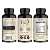 Happy Healthy Hippie caja rodeada de ingredientes orgánicos enfatizando naturalidad