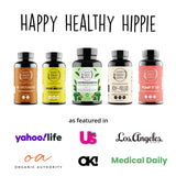 Happy Healthy Hippie etiqueta detalle con ingredientes orgánicos y transparencia