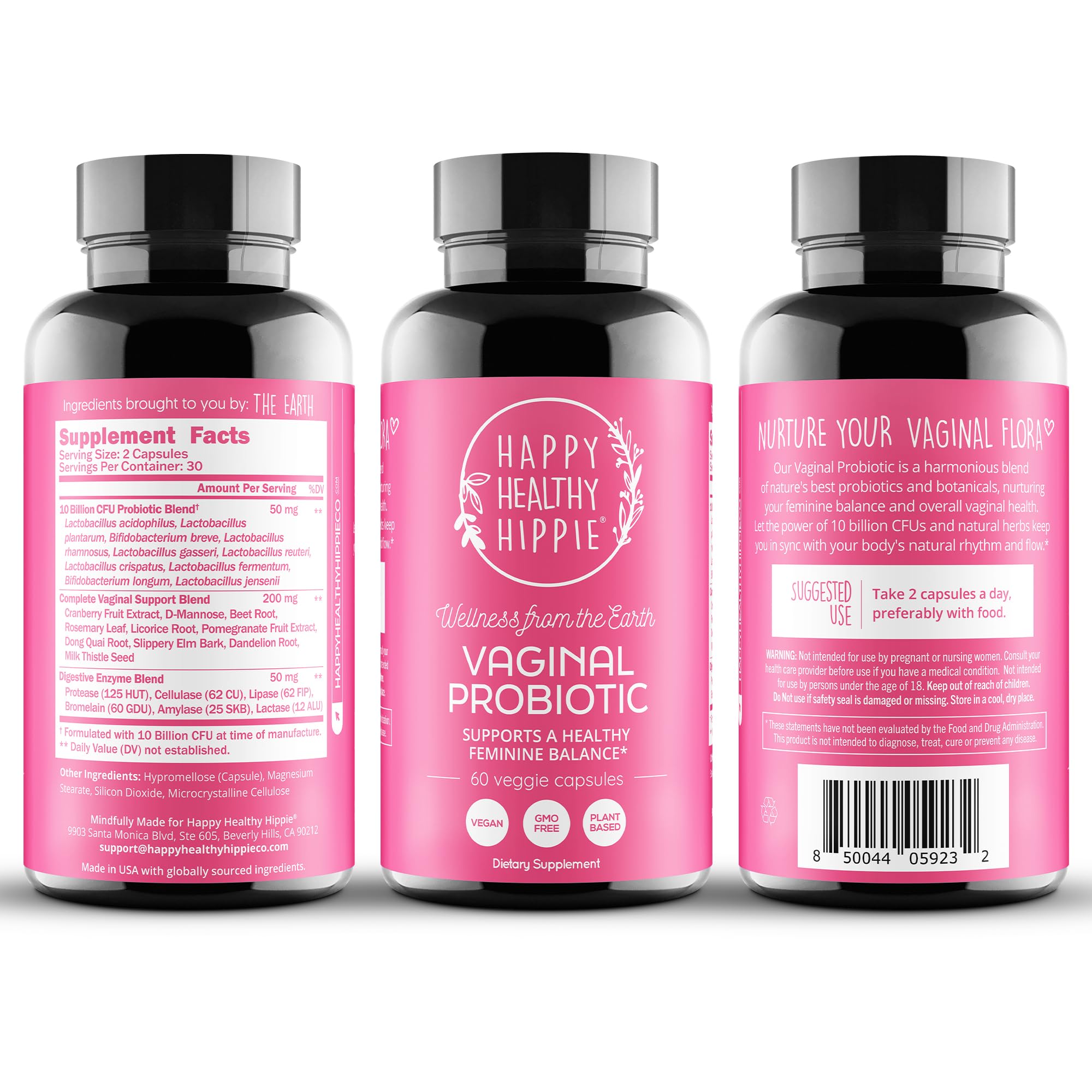 Happy Healthy Hippie etiqueta con lista de ingredientes y cantidades