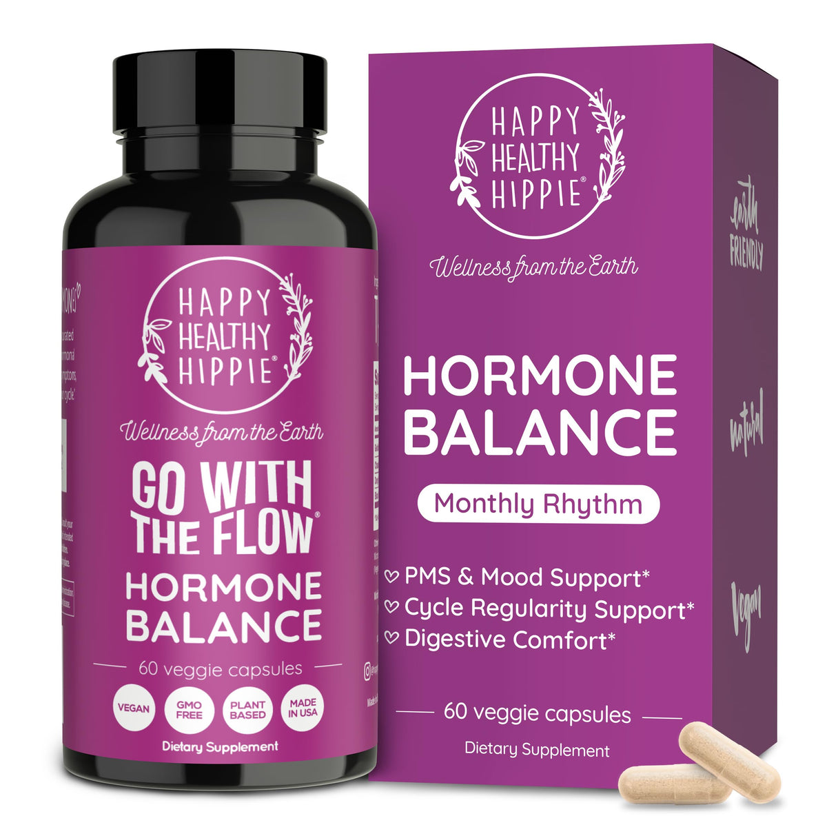 Happy Healthy Hippie frente de empaque mostrando diseño y claridad de etiqueta