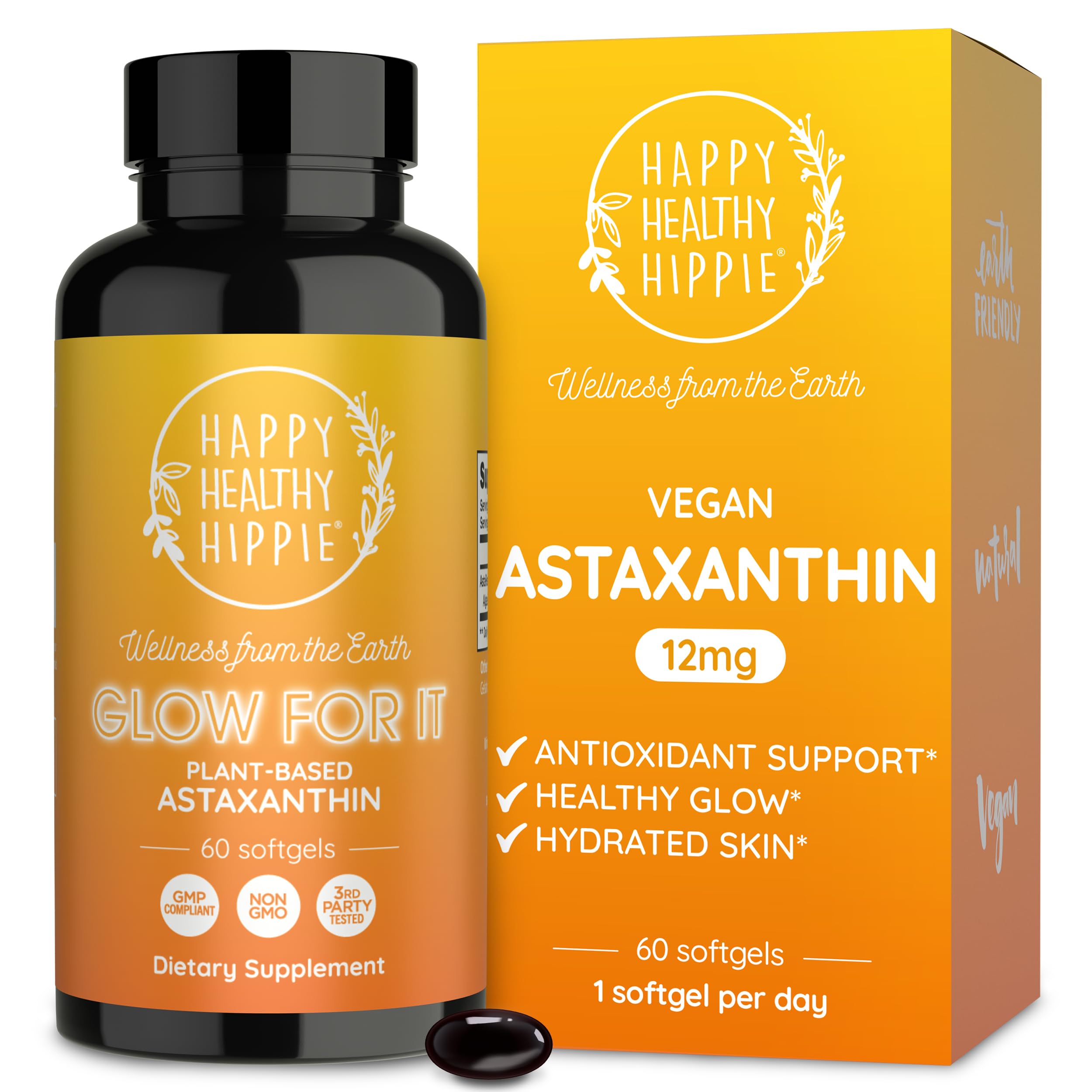 Happy Healthy Hippie envase frontal y beneficios visibles para la piel