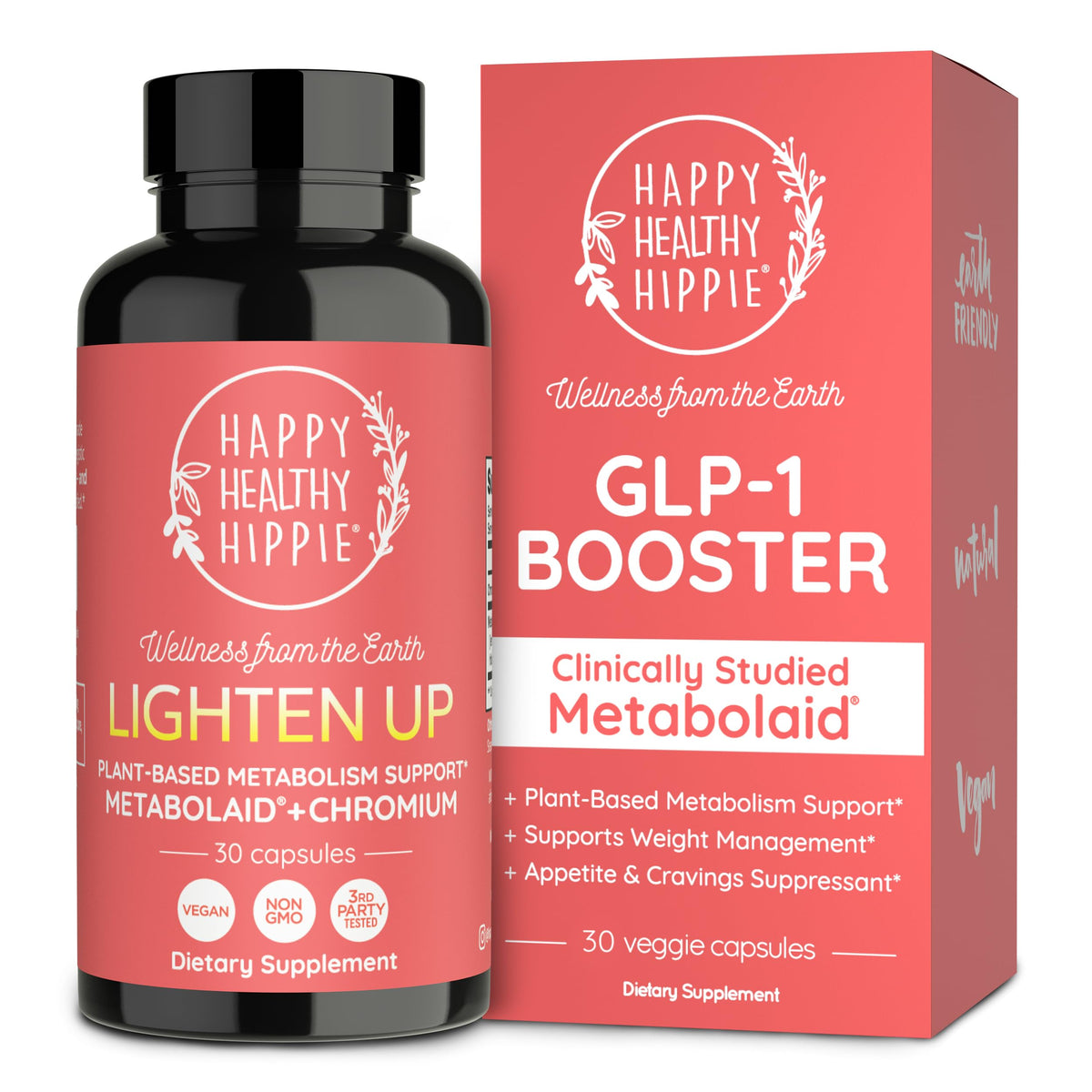 Happy Healthy Hippie frente del producto mostrando el envase y beneficios
