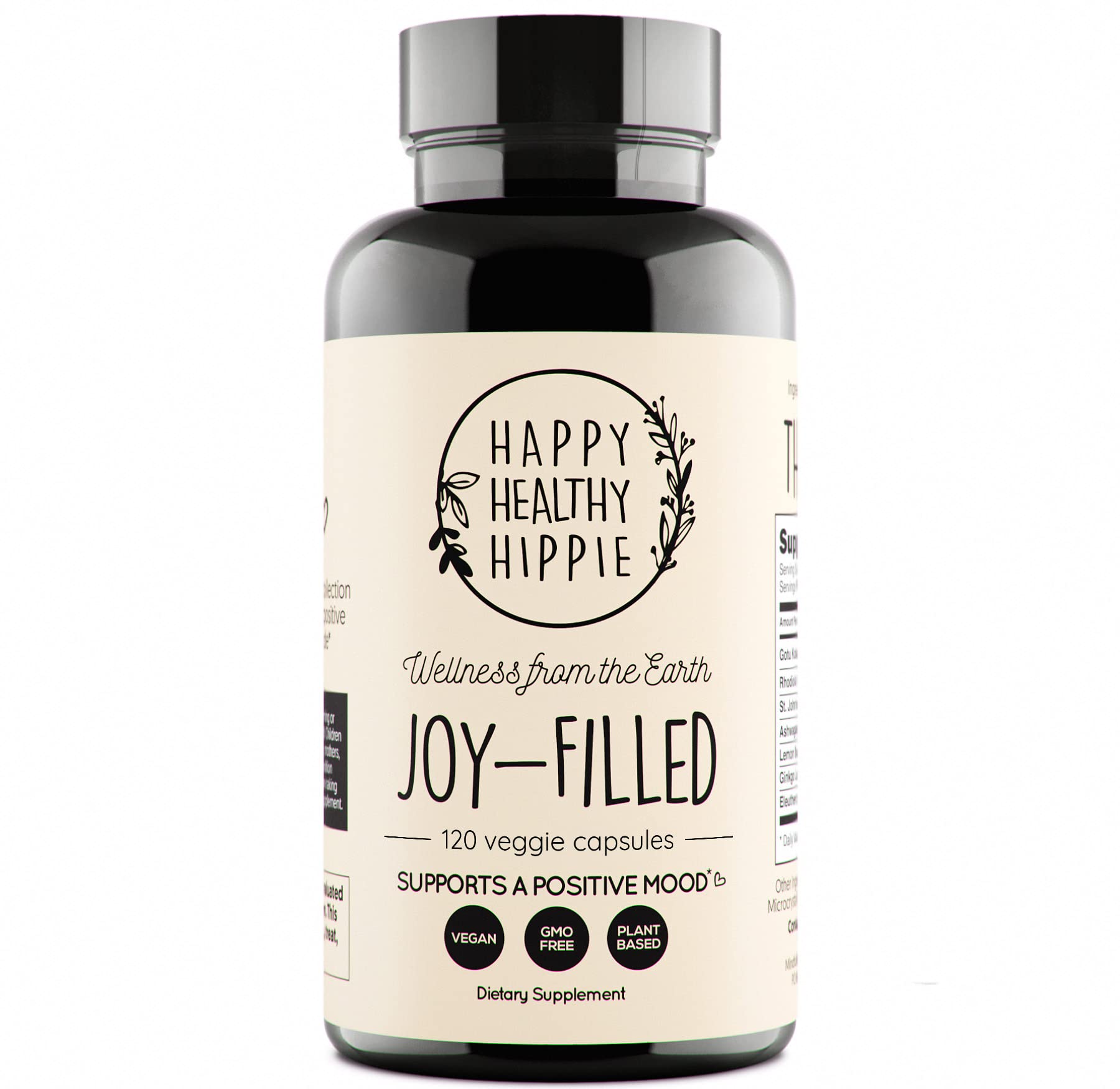 Happy Healthy Hippie frasco Joy-Filled al frente, muestra pureza y confianza