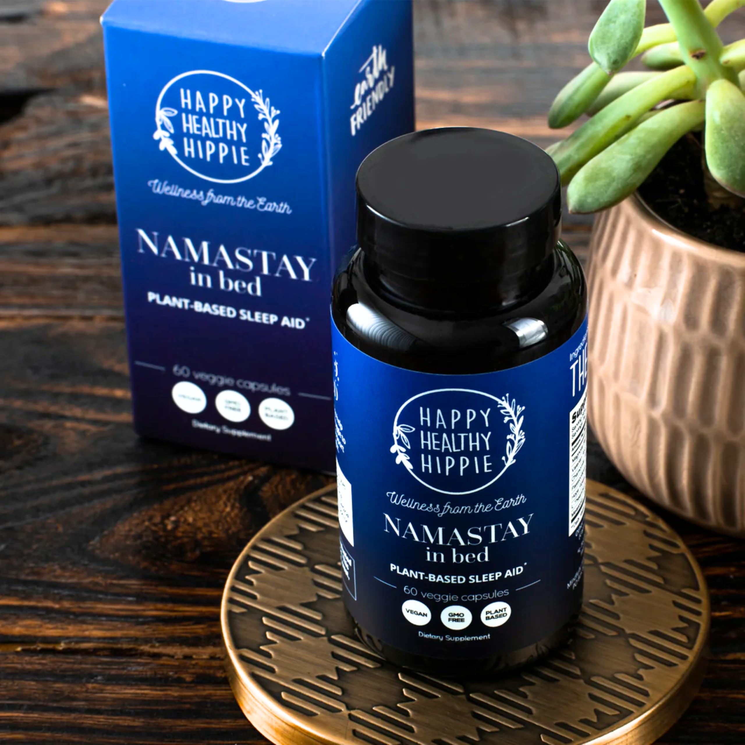 Happy Healthy Hippie suplemento en ambiente de rutina nocturna calmante