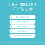 Happy Healthy Hippie mujer tomando Zen Again por la mañana para calma