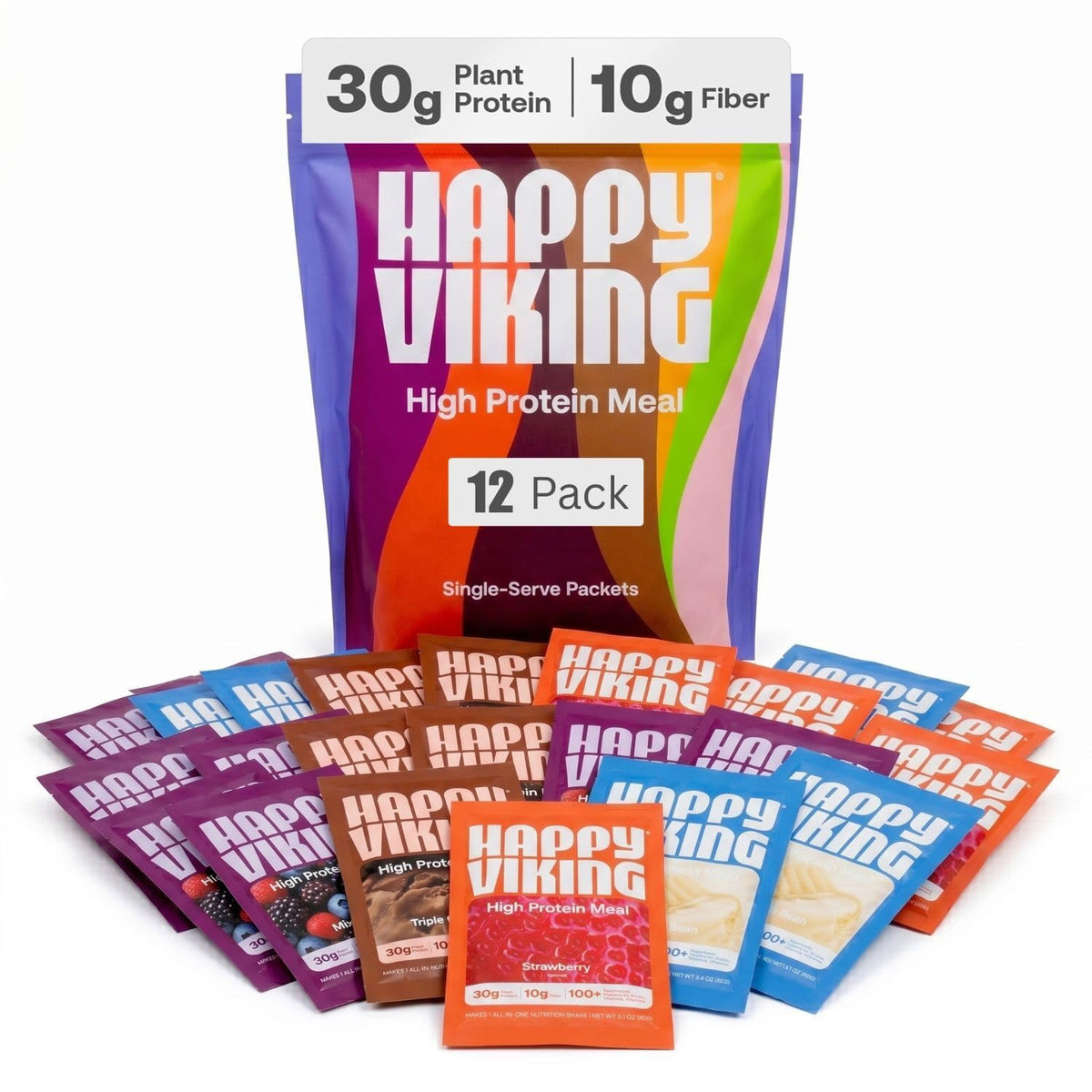 Happy Viking empaque frontal mostrando información clave y conveniencia