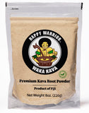 Happy Warrior empaque frontal mostrando bolsa transparente y color natural del kava
