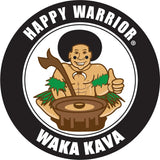 Happy Warrior taza con infusión lista ilustrando preparación tradicional y servicio