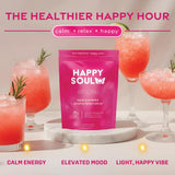 HappySoul mocktail en reunión al atardecer promueve calma sin alcohol