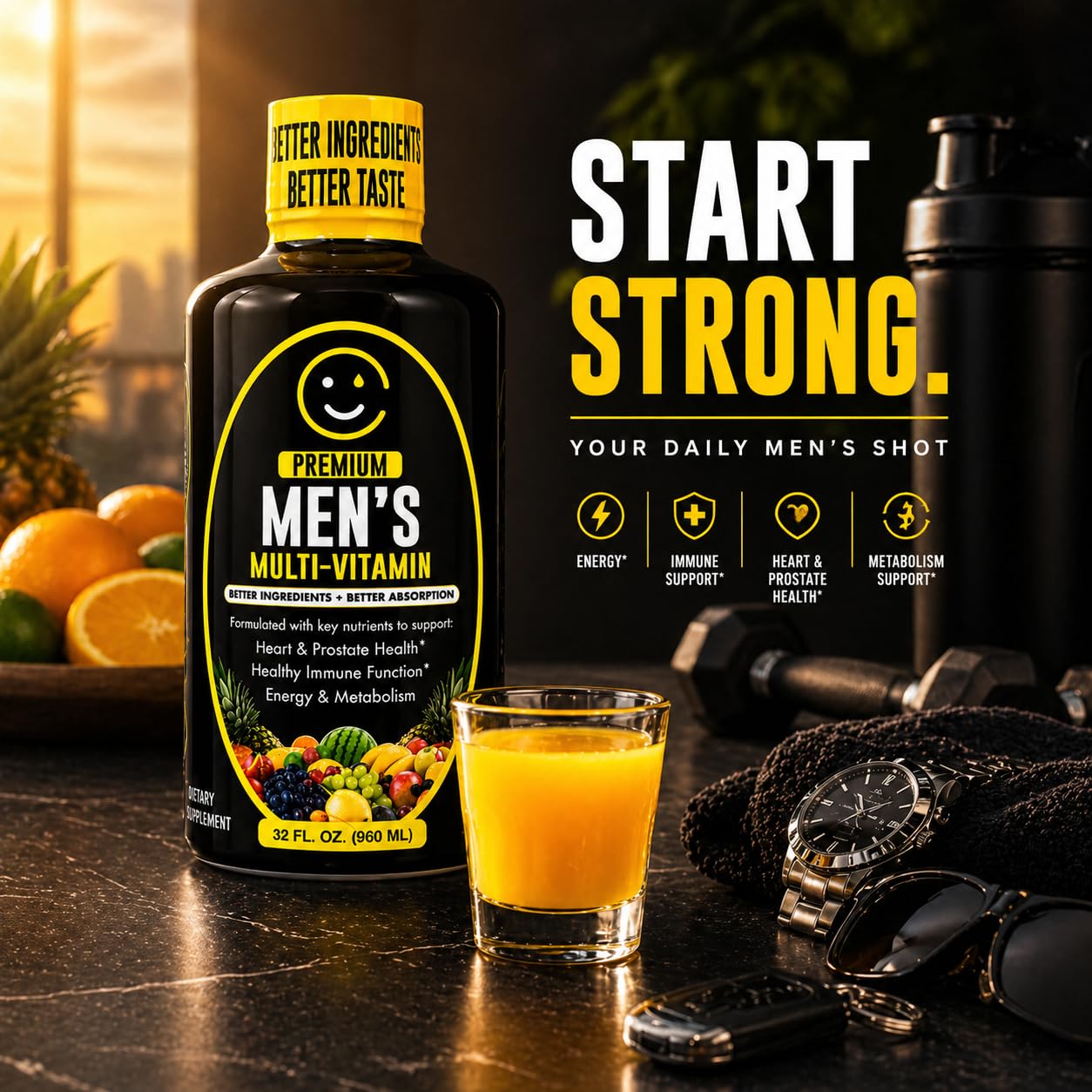 HappySupp primer plano del líquido para ver textura y mezcla de nutrientes