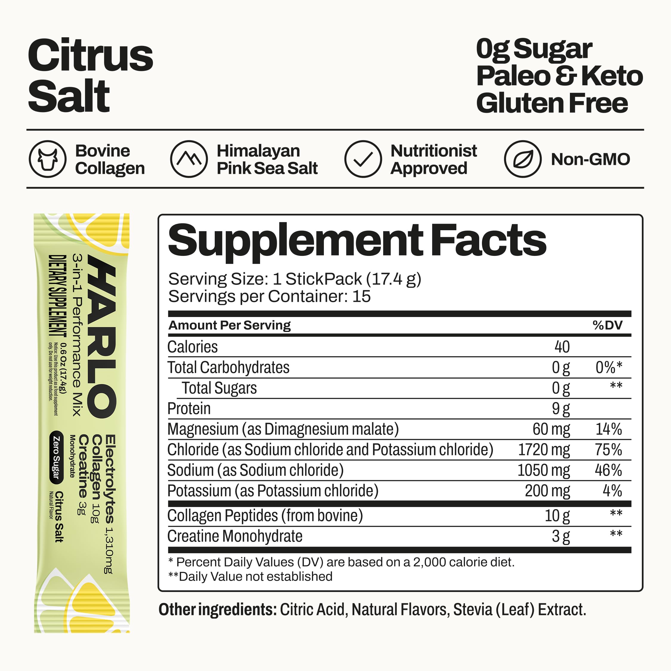 Harlo stick junto a una mano para comparación de tamaño portátil