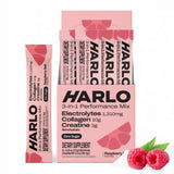 Harlo empaque frontal mostrando beneficios y sabor frambuesa salada