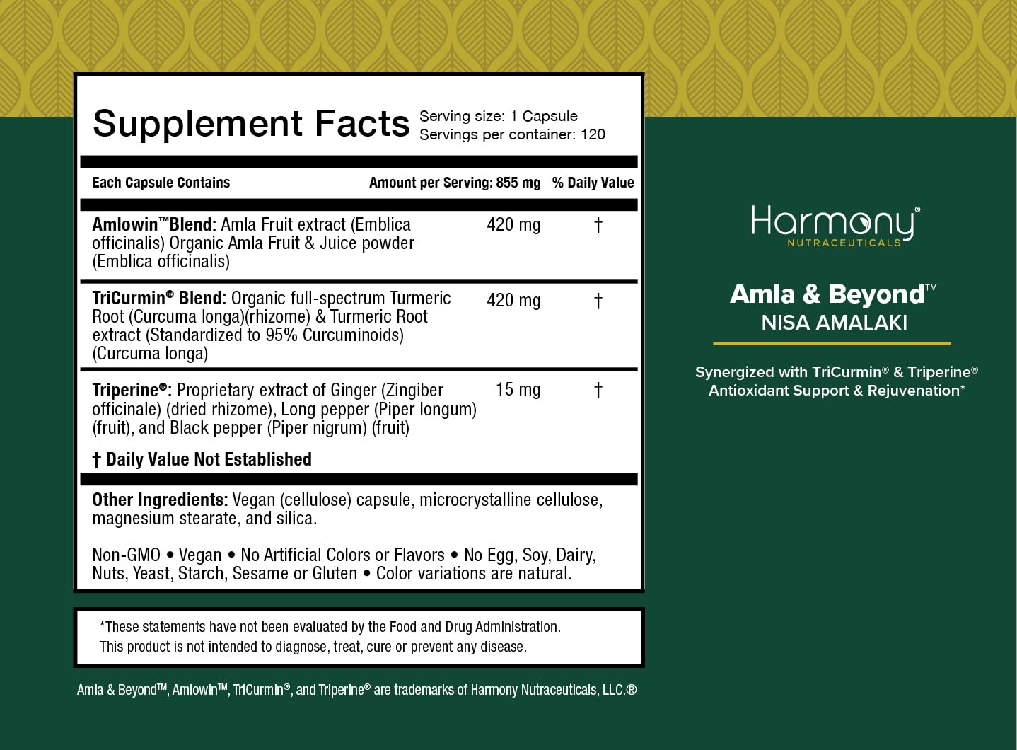 Harmony Nutraceuticals cápsula en primer plano resaltando pureza y sin rellenos