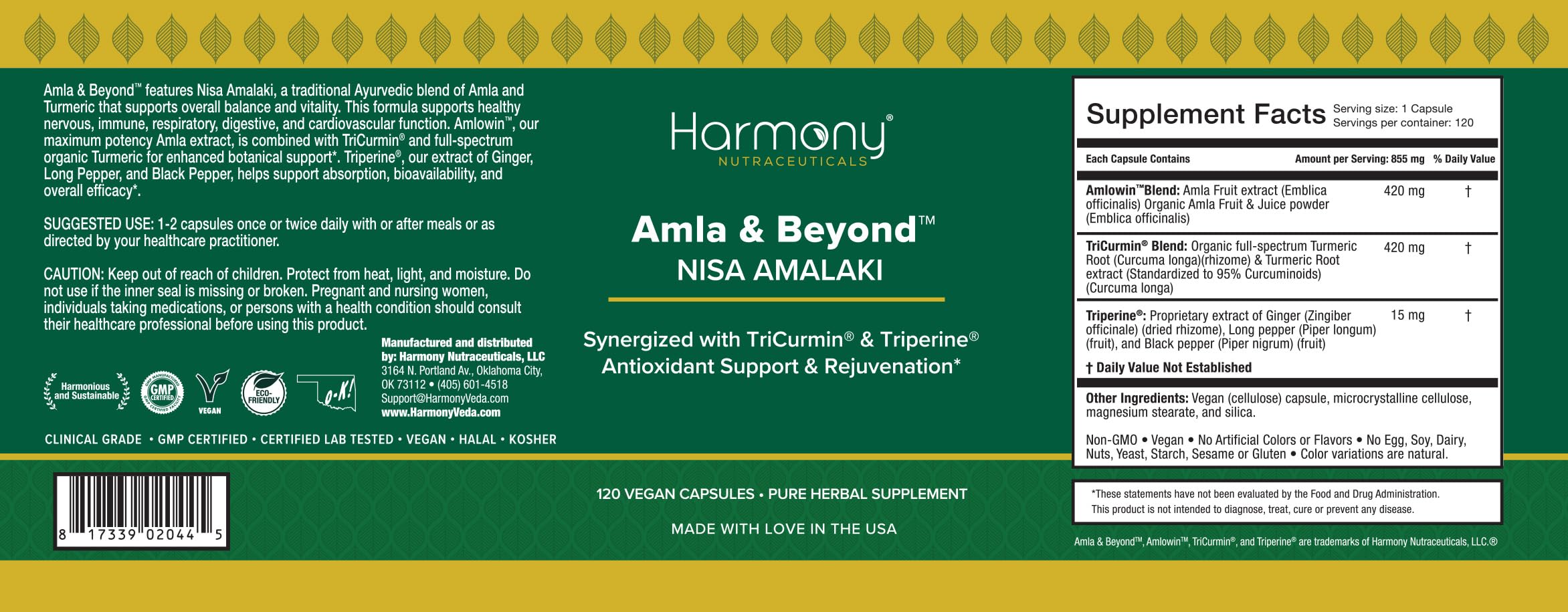 Harmony Nutraceuticals polvo de extracto mostrando textura y alta concentración