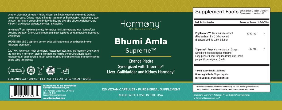 Harmony Bhumi Amla Supreme textura del extracto en polvo, pureza visible