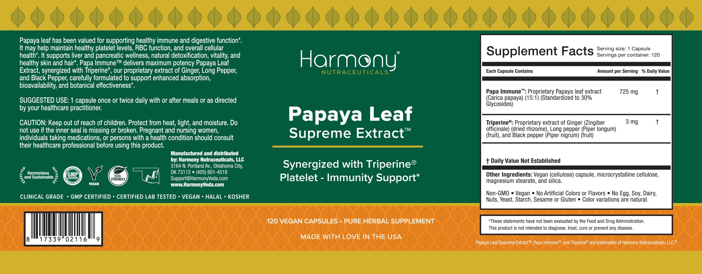 Harmony Nutraceuticals detalle del polvo del extracto, alta concentración visible
