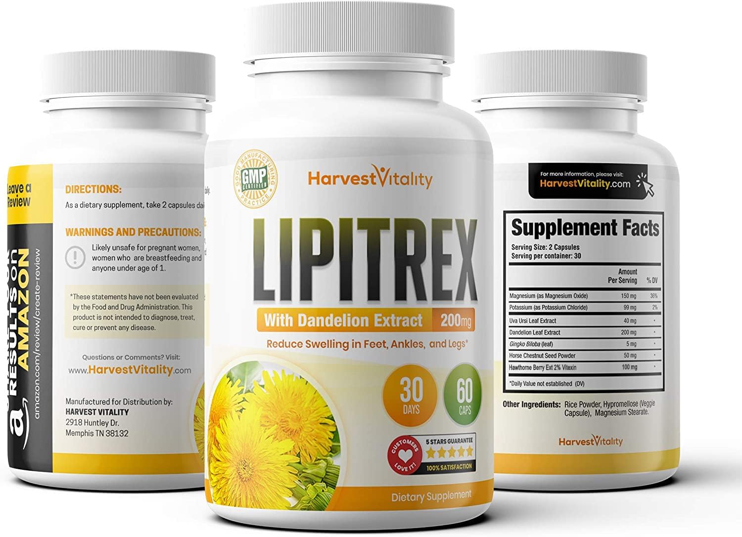 Harvest Vitality Lipitrex uso real con pies elevados mostrando alivio funcional