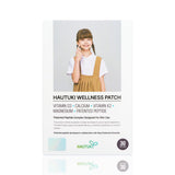 HAUTUKI parche frontal mostrando diseño y forma, ventaja comodidad para niños