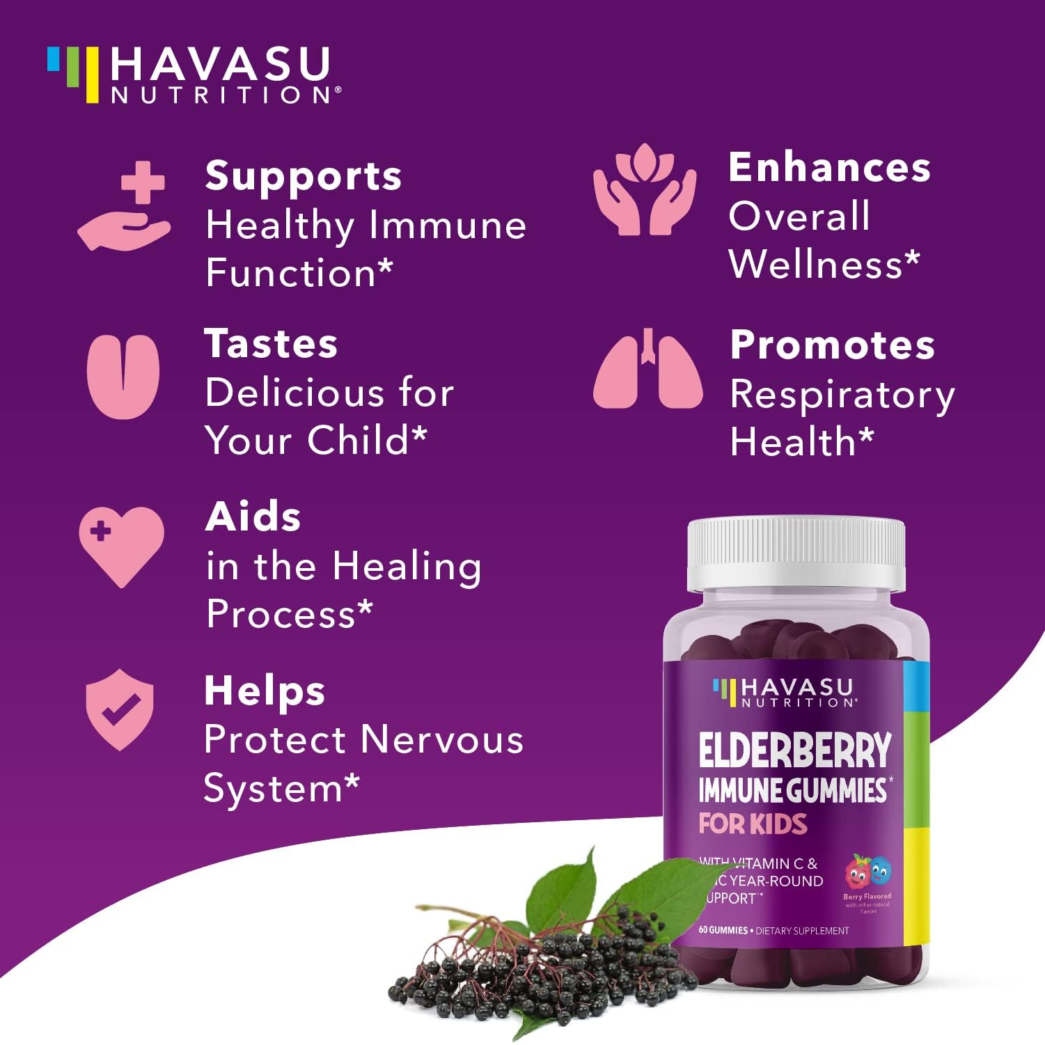 HAVASU NUTRITION frasco abierto con gomitas listas para uso familiar