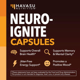 HAVASU NUTRITION cápsula NeuroIGNITE primer plano destacando textura y tamaño