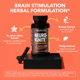 HAVASU NUTRITION NeuroIGNITE sobre escritorio ilustrando uso durante trabajo