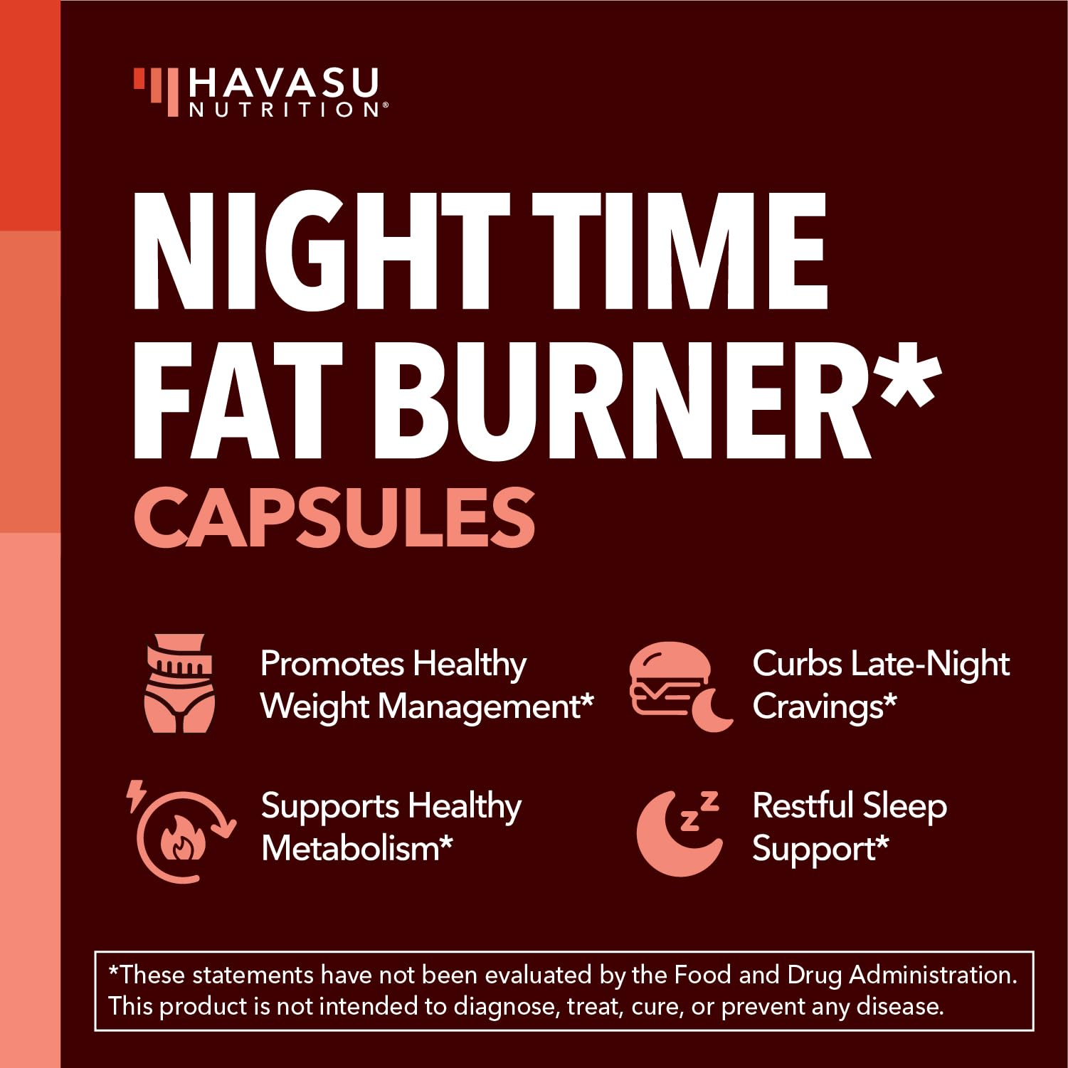 HAVASU NUTRITION botella abierta con cápsulas para visualización del contenido