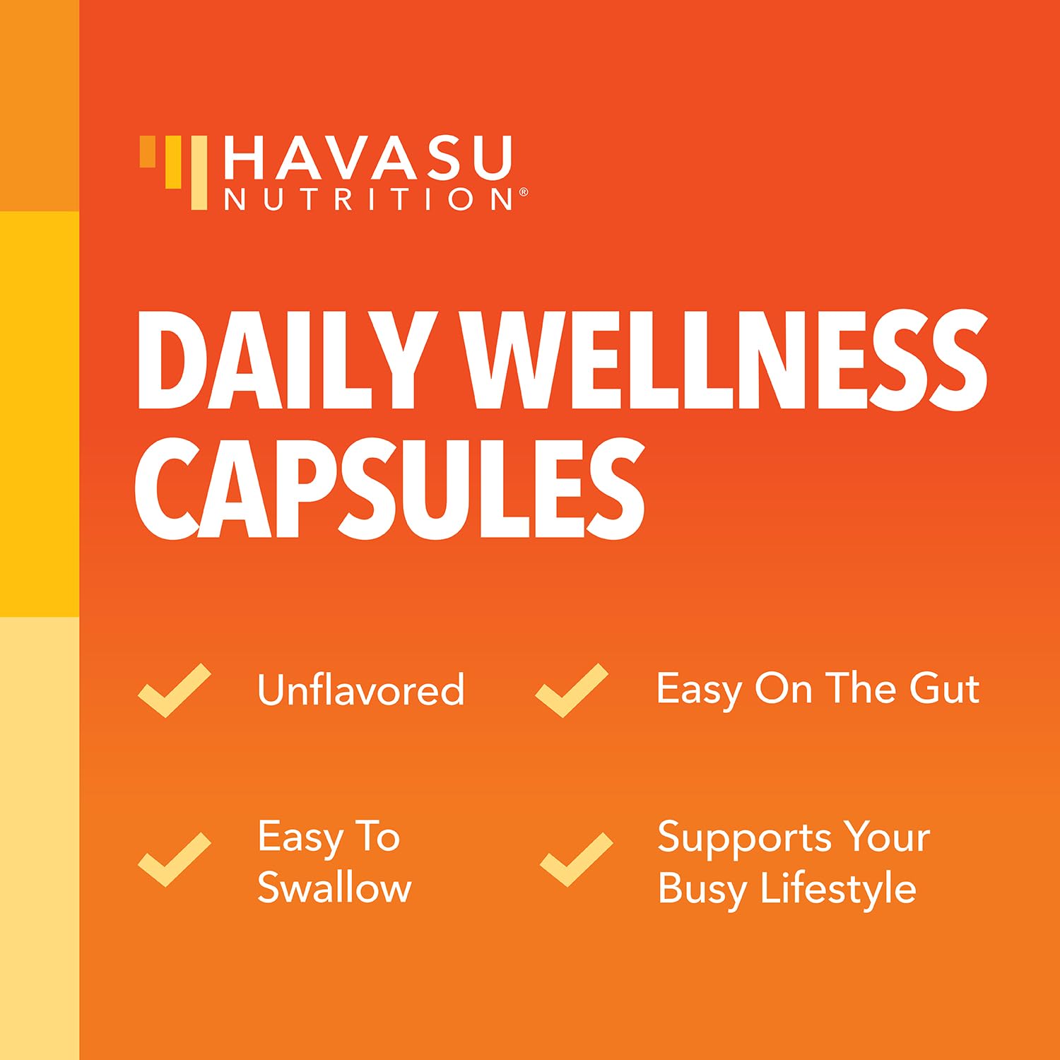 HAVASU NUTRITION botella abierta con cápsulas lista para tomar