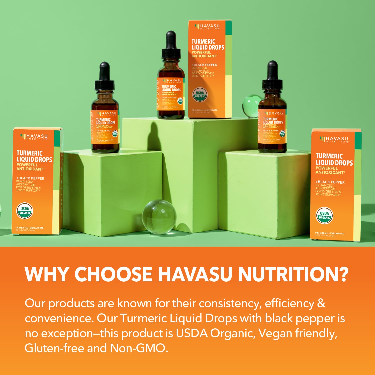 HAVASU NUTRITION botella en una cocina moderna, uso diario sencillo
