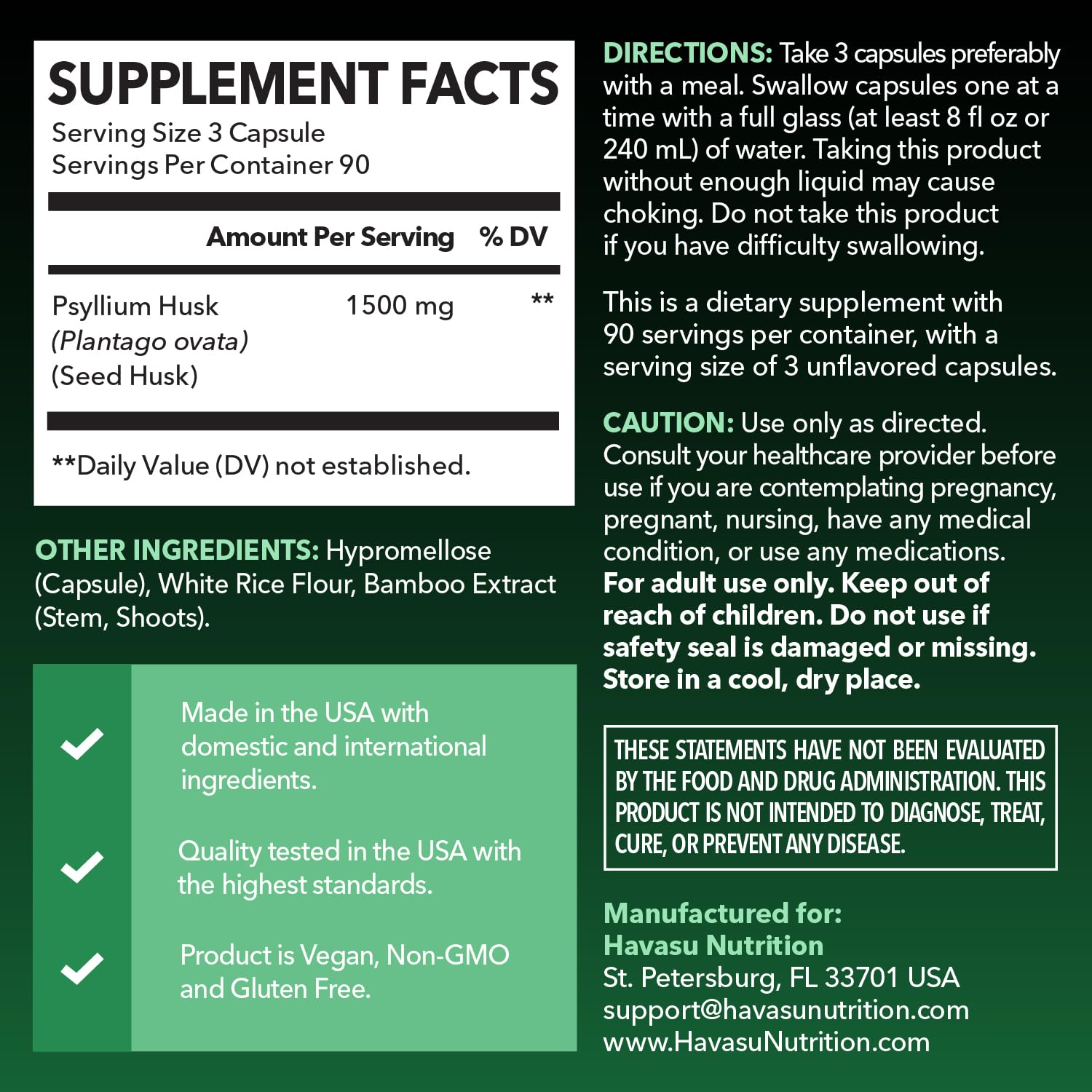 HAVASU NUTRITION cápsulas en mano destacando textura y fácil de tragar