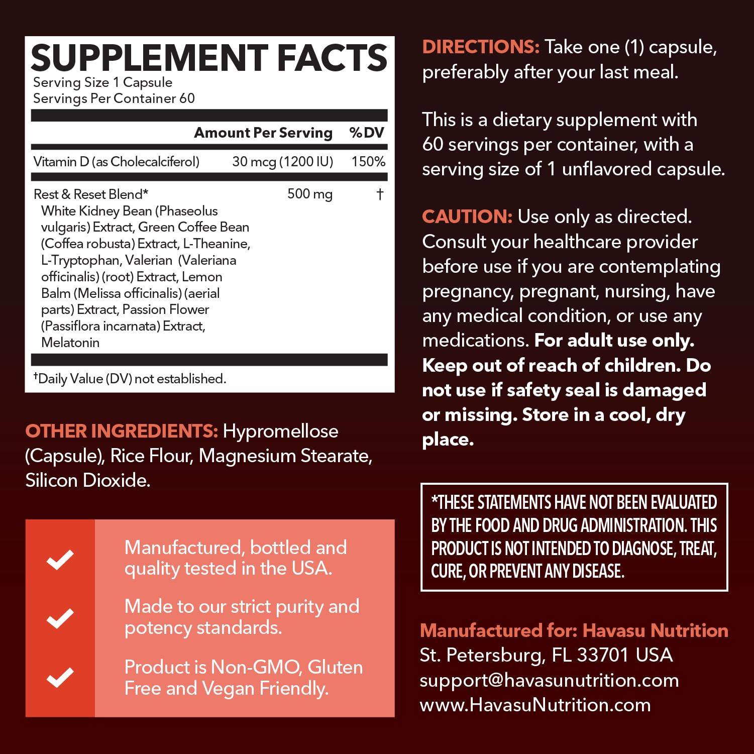 HAVASU NUTRITION cápsula en primer plano mostrando textura y seguridad