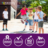 HAVASU NUTRITION comparación de tamaño junto a juguete infantil para escala