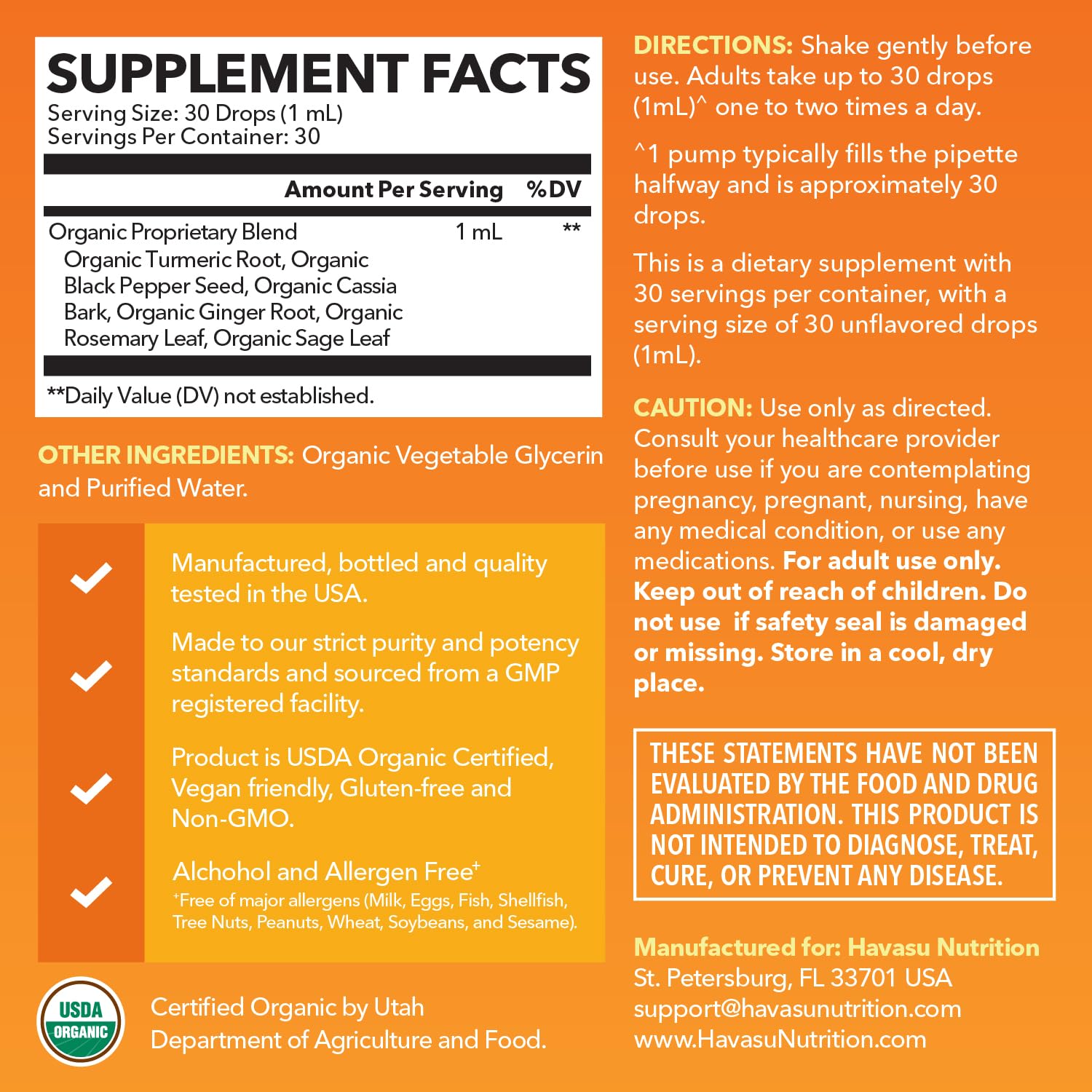 HAVASU NUTRITION cuentagotas en detalle para dosificación precisa
