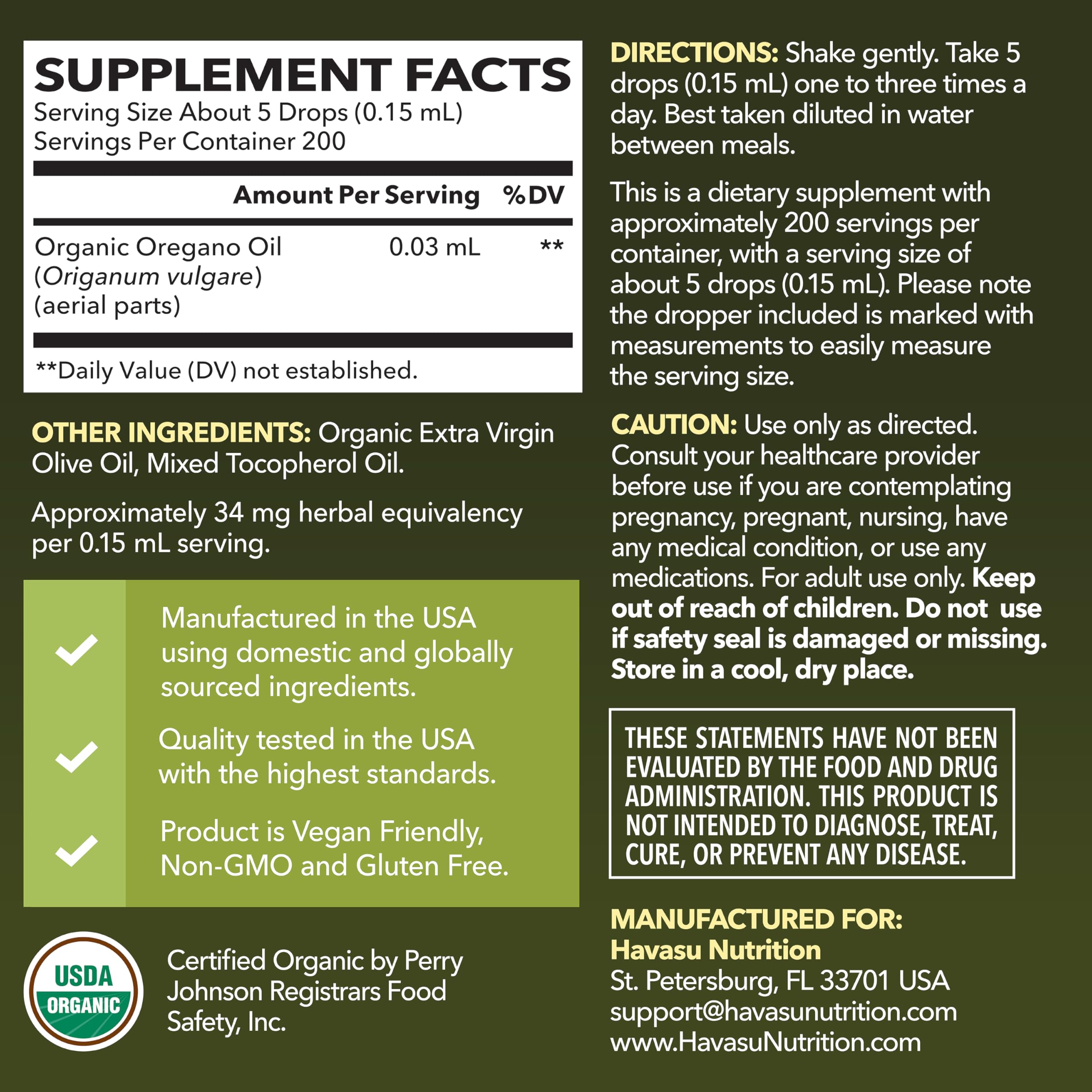 HAVASU NUTRITION detalle de cuentagotas para dosificar con precisión