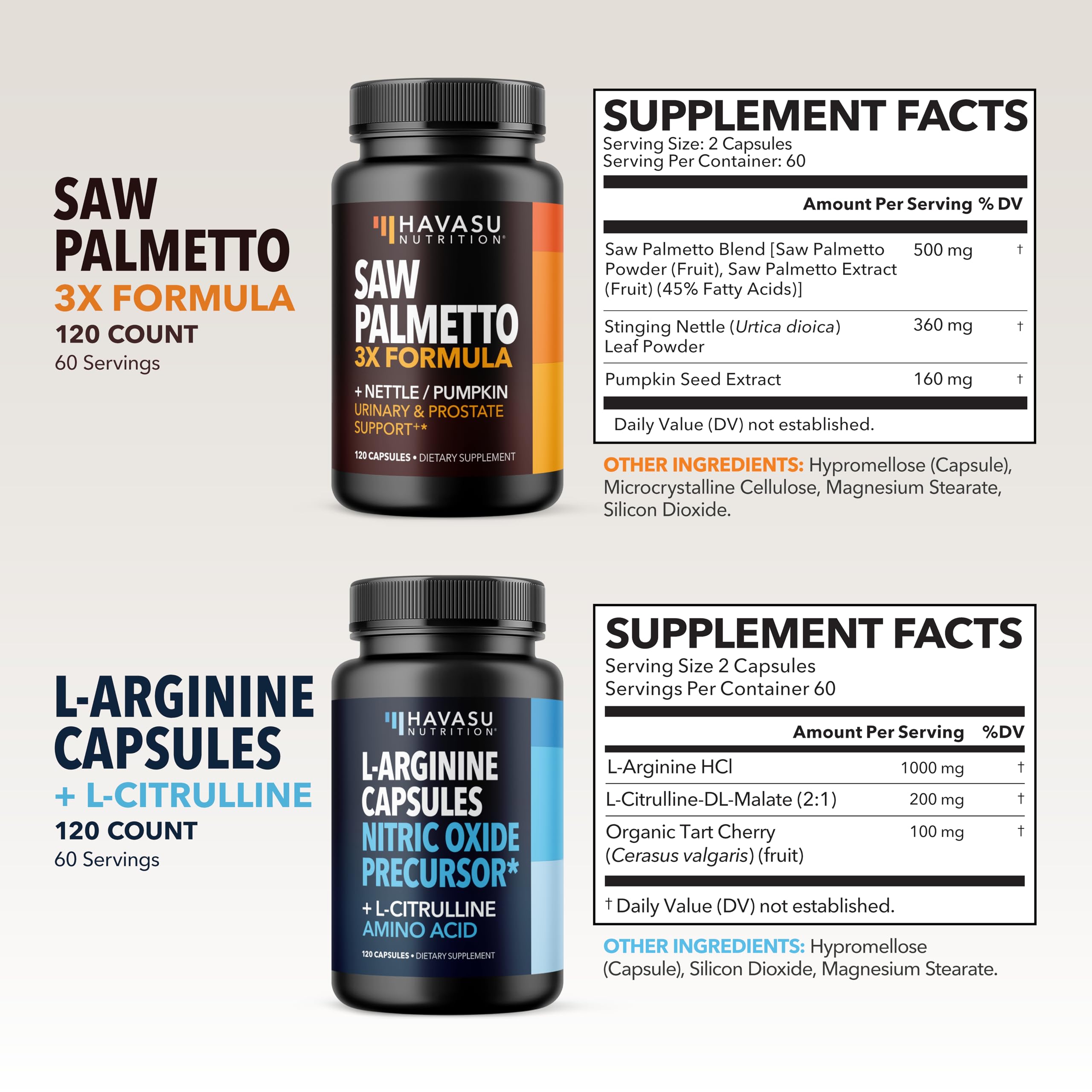 HAVASU NUTRITION saw palmetto etiqueta cercana destacando ingredientes