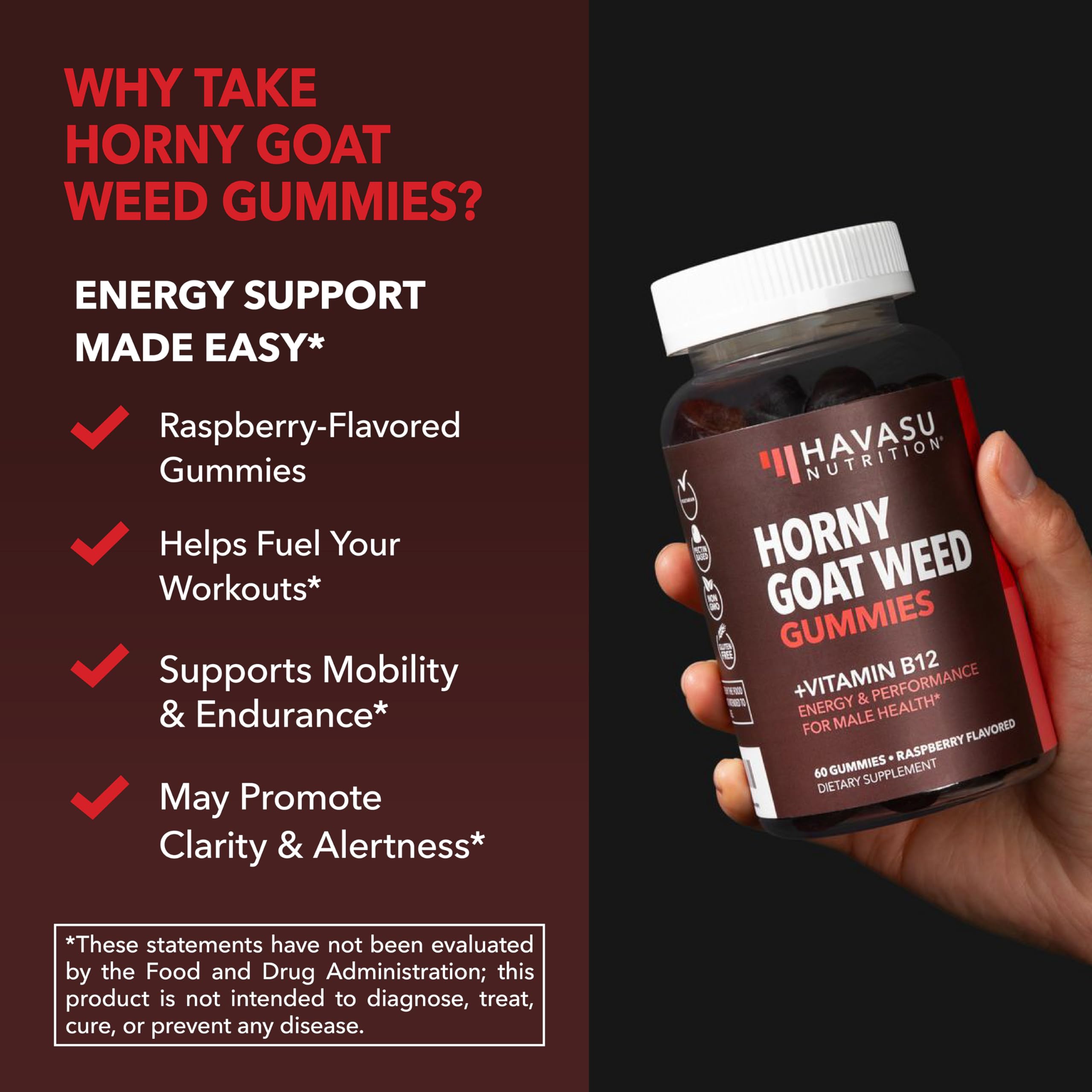 HAVASU NUTRITION etiqueta con ingredientes y detalles de vitamina B12