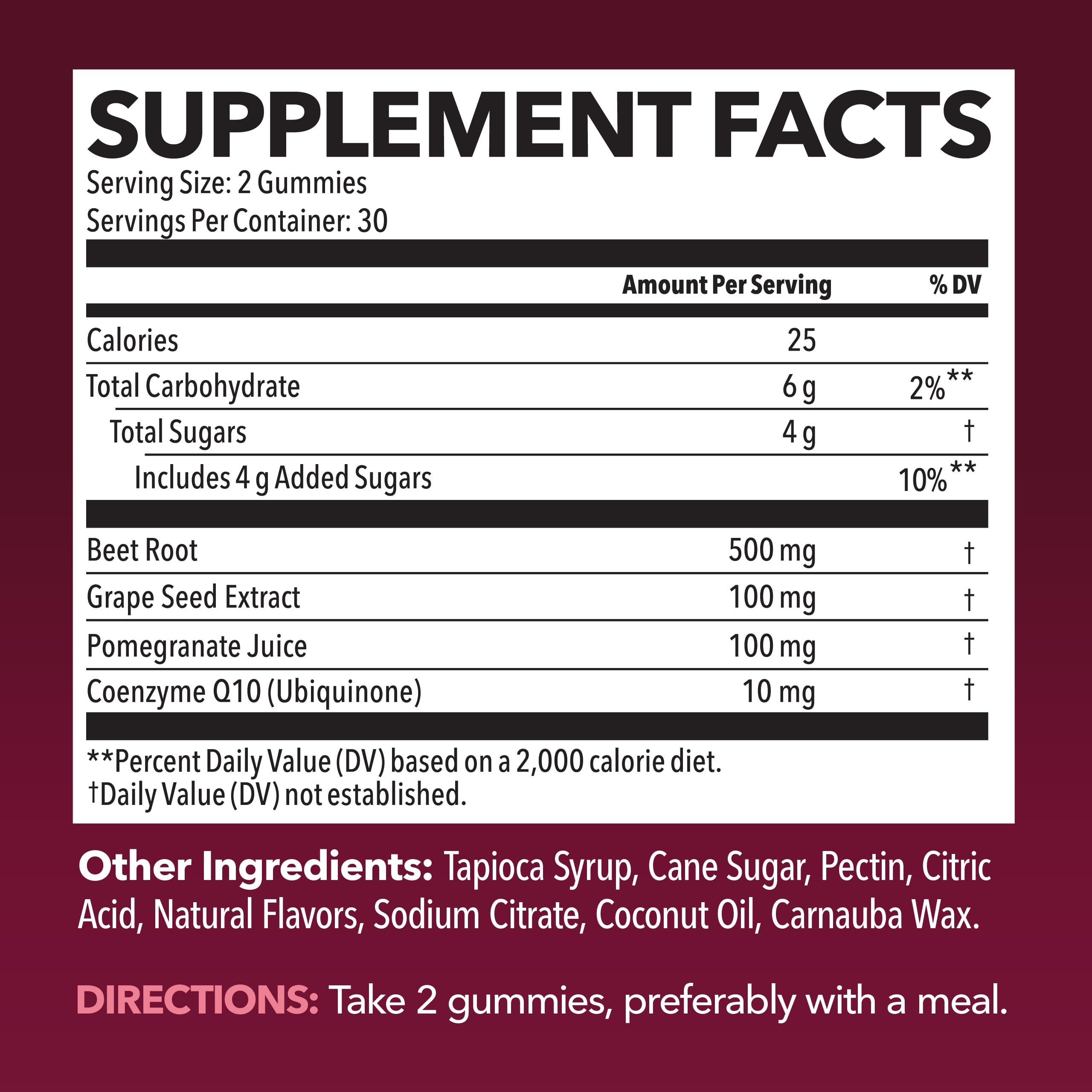 HAVASU NUTRITION etiqueta nutricional mostrando dosis y 500 mg remolacha
