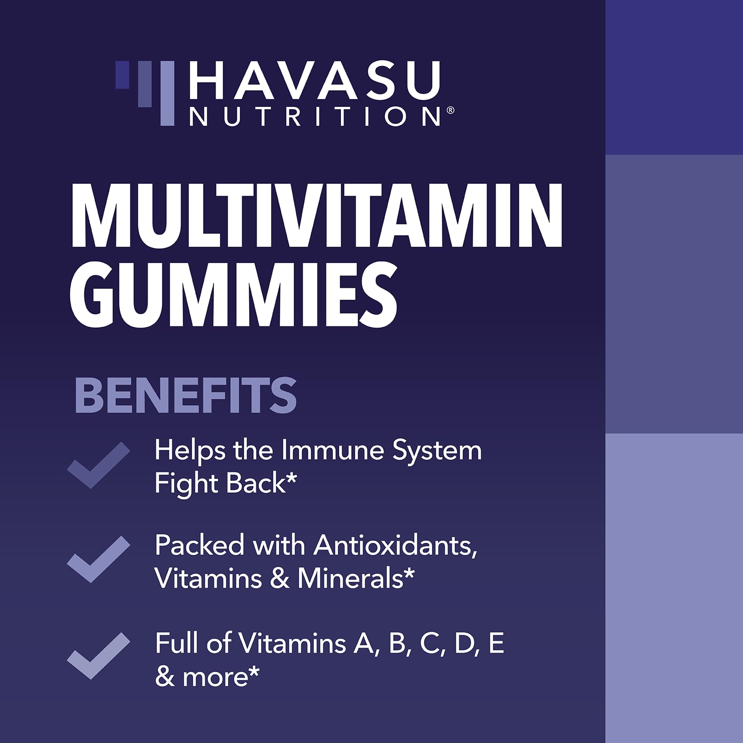 HAVASU NUTRITION gominola en mano para mostrar tamaño y dosis conveniente