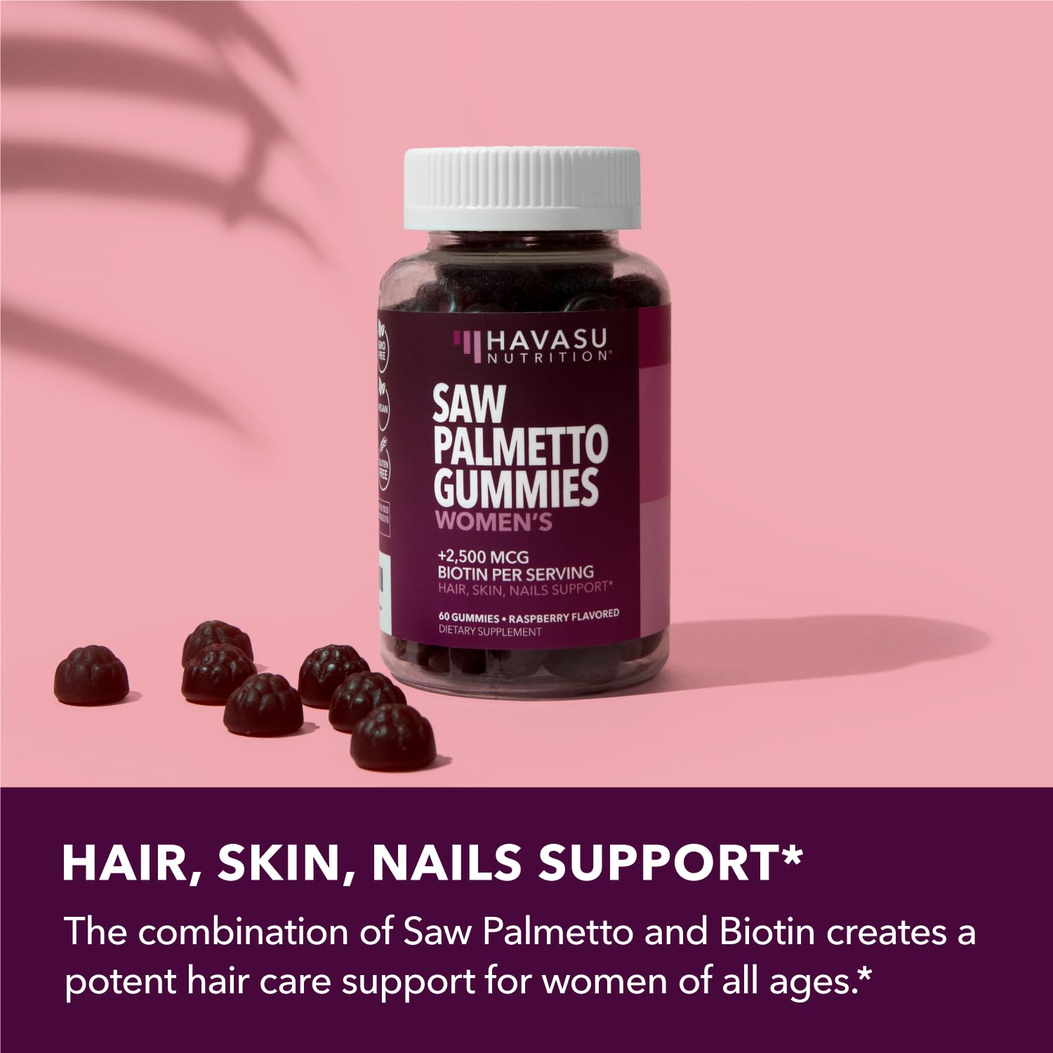 HAVASU NUTRITION gominola en mano para comparar tamaño y porción conveniente