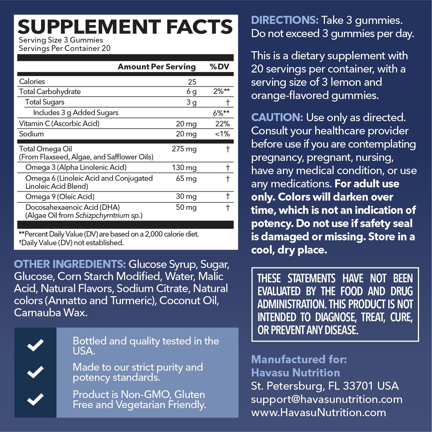 HAVASU NUTRITION textura de gominolas masticables mostrando consistencia apetecible