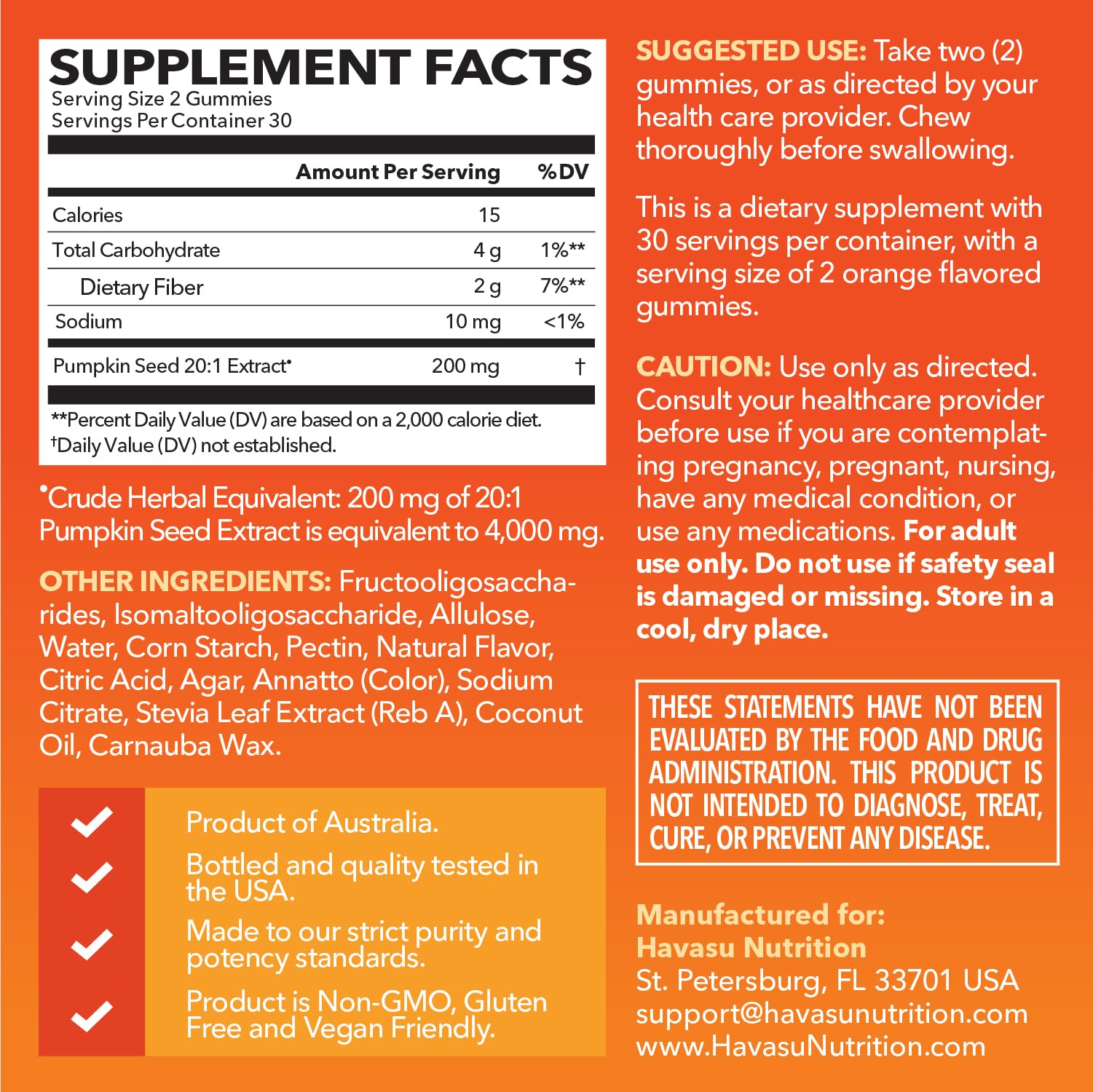 HAVASU NUTRITION primer plano de una gomita y su textura masticable