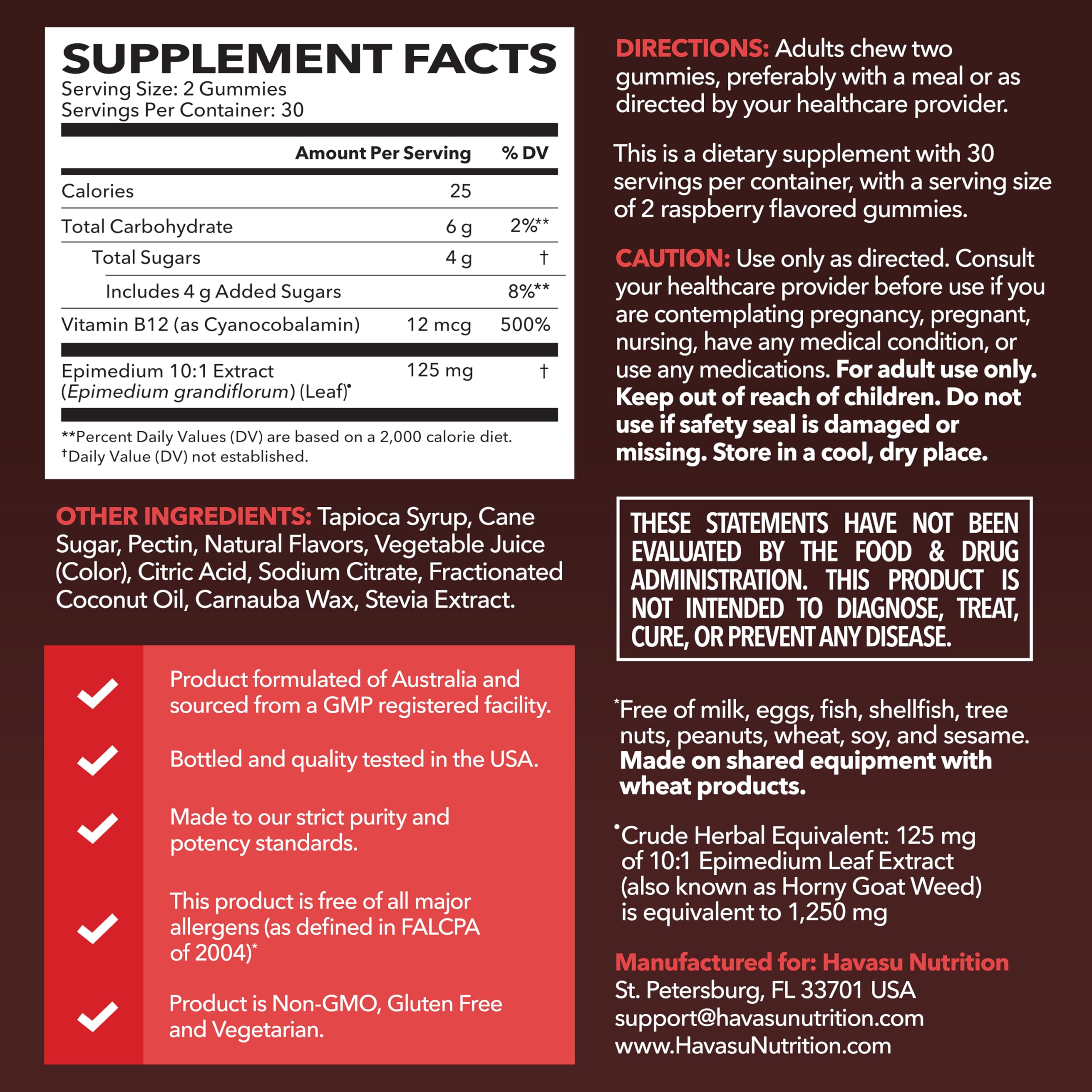 HAVASU NUTRITION gomita en mano lista para consumo y fácil de llevar