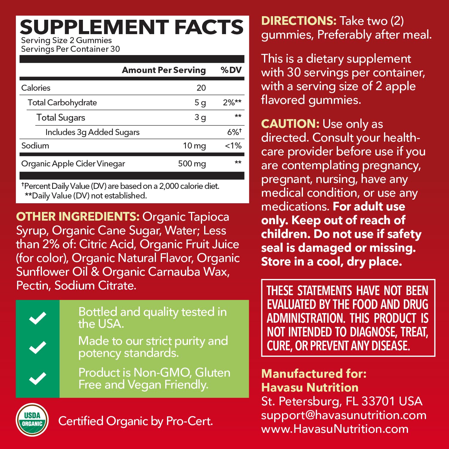 Primer plano de la textura de las gomitas de HAVASU NUTRITION, fácil masticación