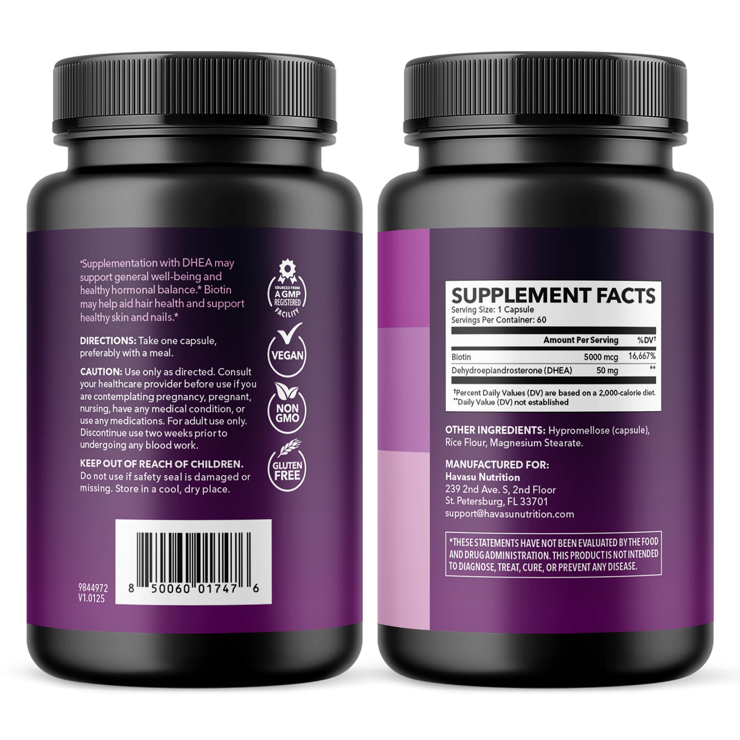 HAVASU NUTRITION tabla nutricional enfocada para ver composición