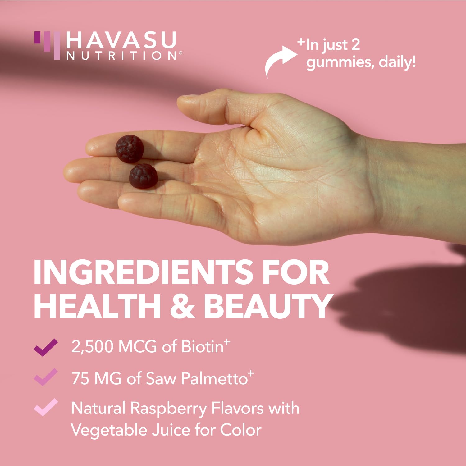HAVASU NUTRITION ingredientes saw palmetto y frambuesa ilustrando origen vegetal