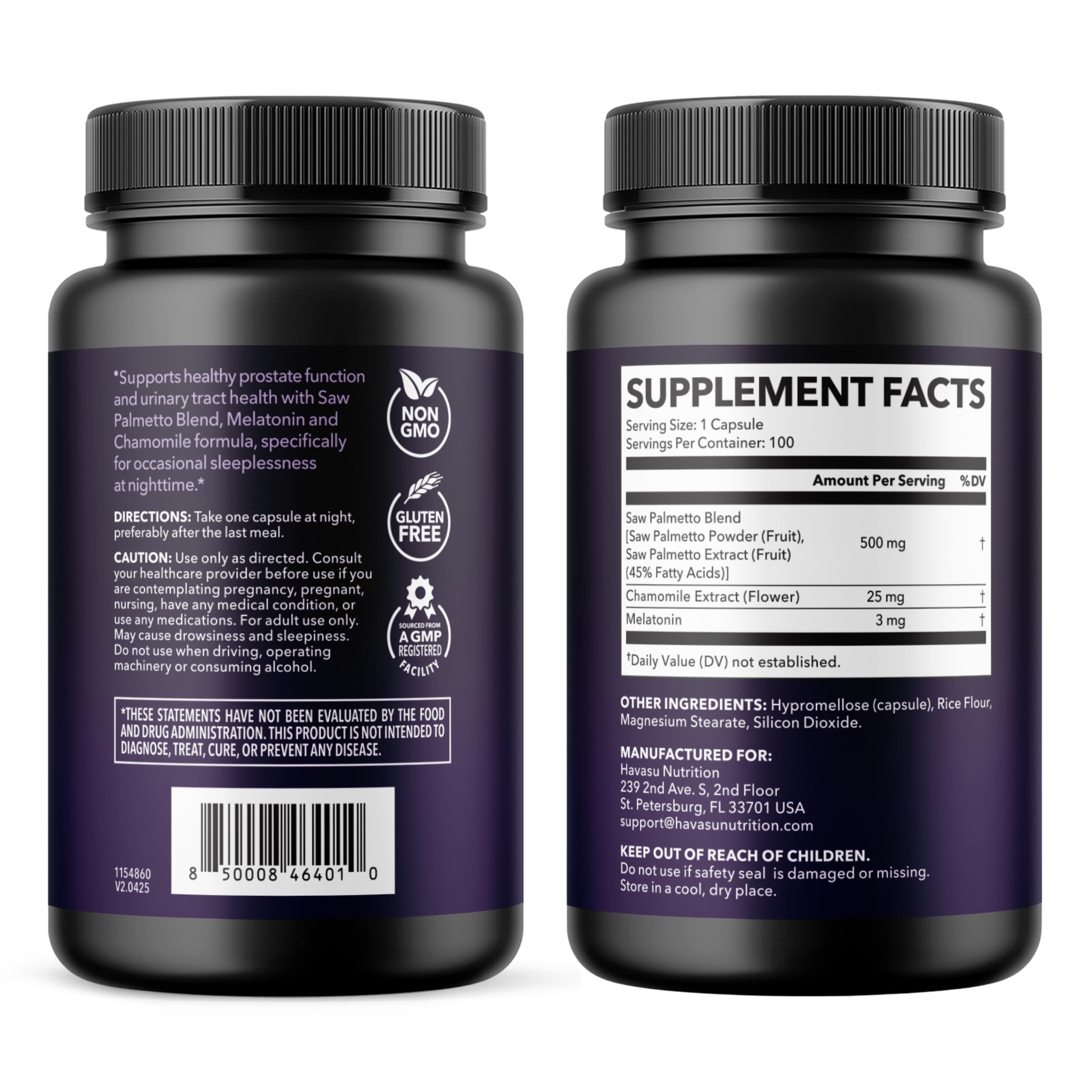 Frasco HAVASU NUTRITION sostenido en mano que muestra conveniencia y confianza
