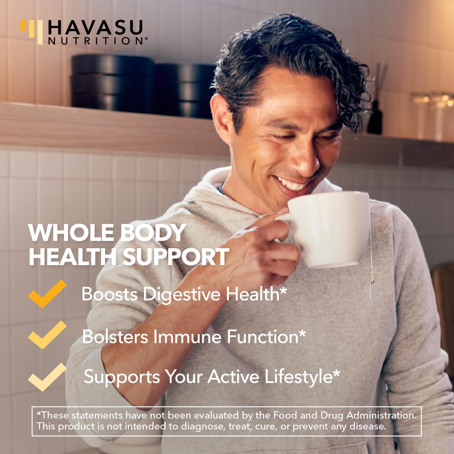 HAVASU NUTRITION tapa abierta mostrando sellado y seguridad