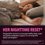 HAVASU NUTRITION en mesa de noche junto a libro, refuerza rutina de sueño