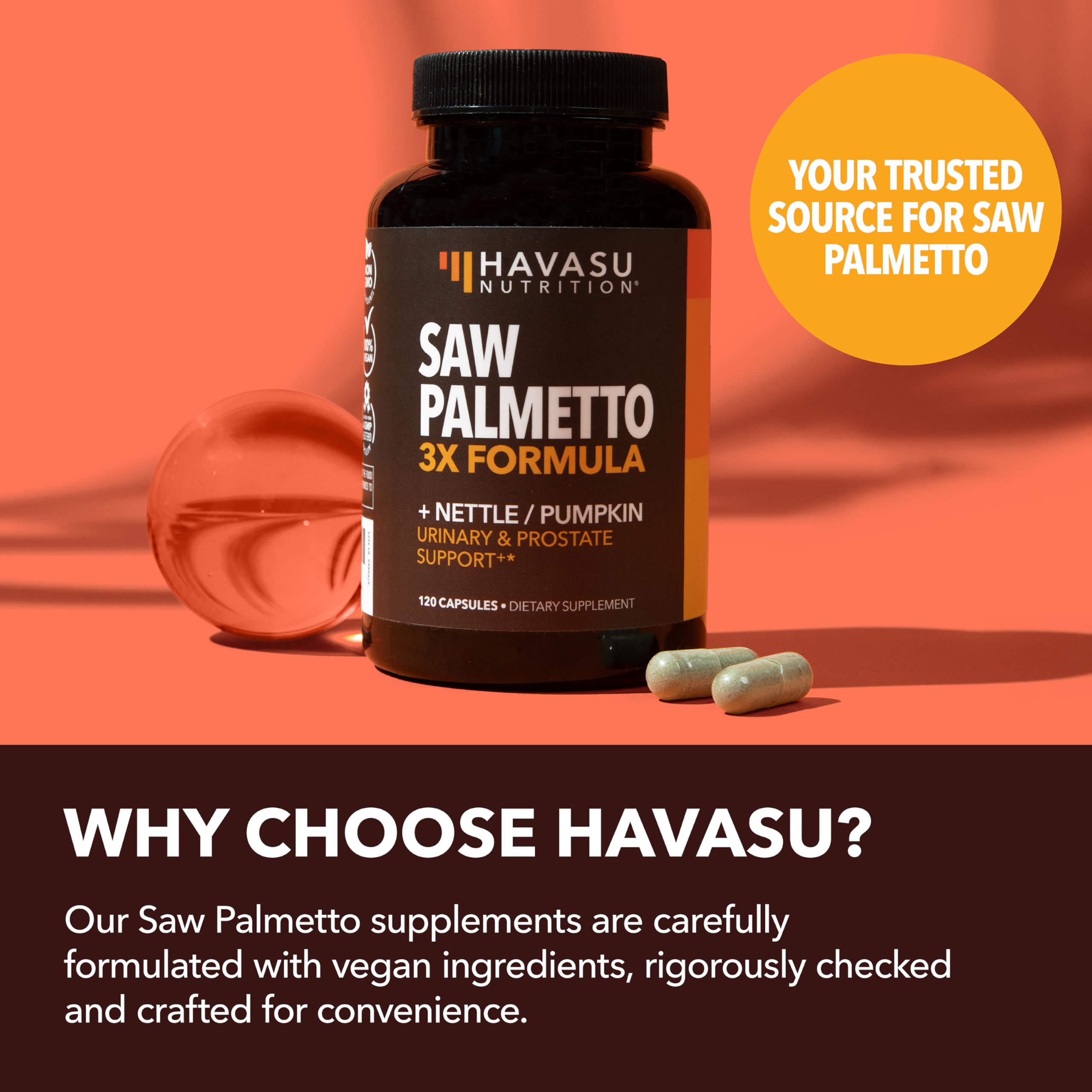 HAVASU NUTRITION cápsula junto a regla para comparar tamaño